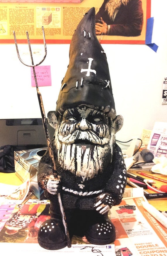 Black Metal Lawn Gnome