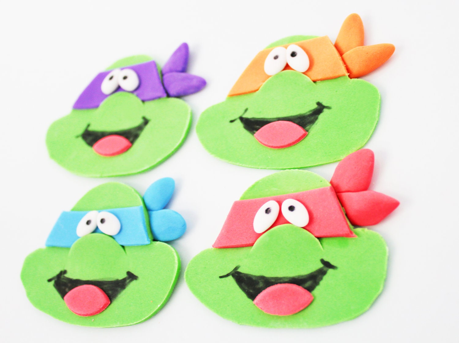 80 s Ninja Turtles fondant cupcake toppers 36 qty for 30th birthday