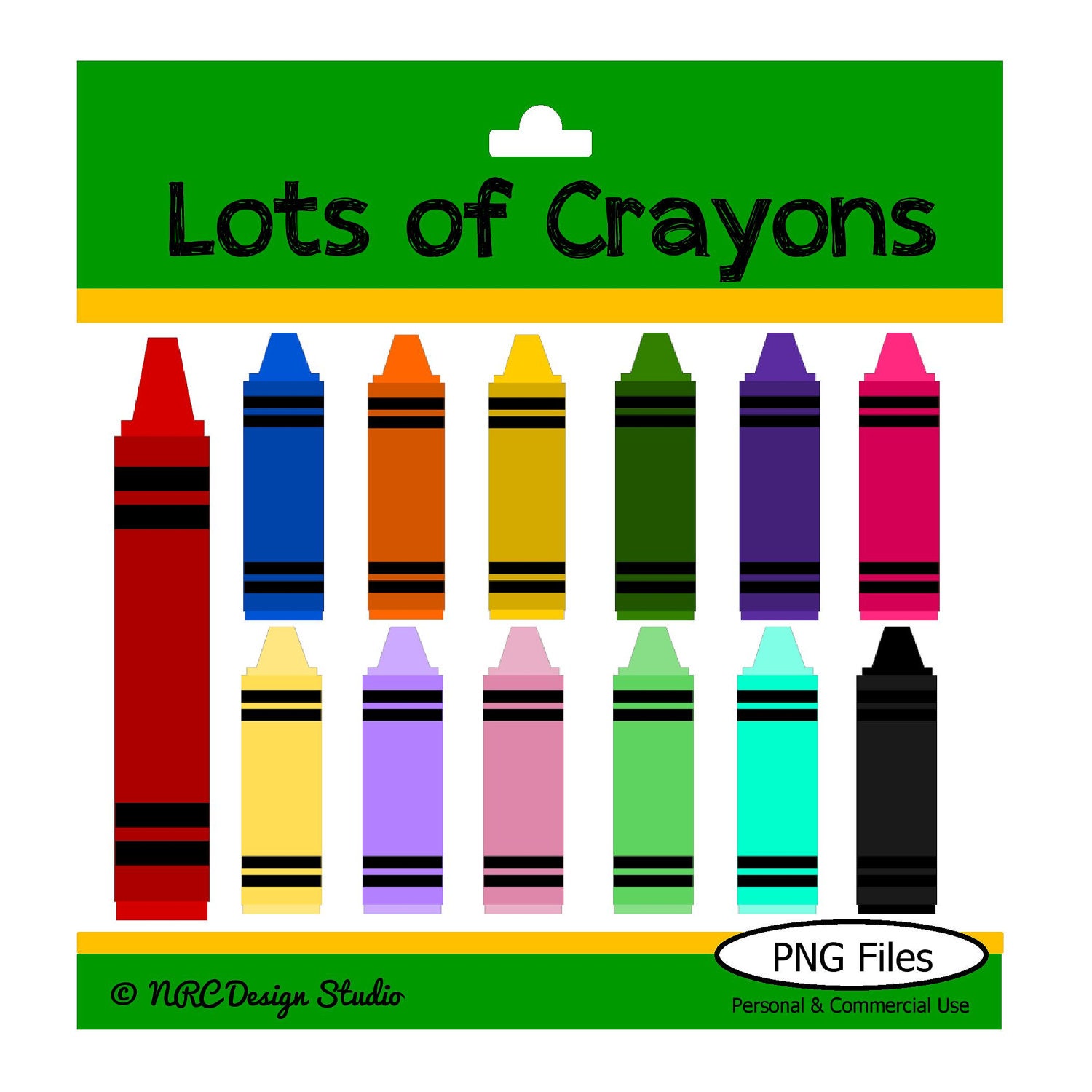 Dollar Day Sale - Crayons Clipart. Personal and Commercial Use