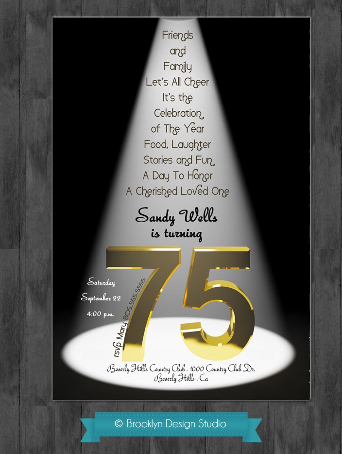 75th Birthday Bash Custom Designed by BrooklynDesignStudio