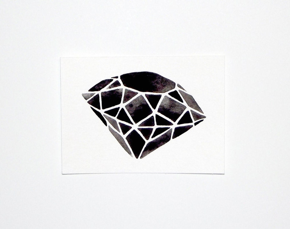 Original Watercolor - Geometric Diamond III - 5 x 7