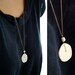 E v a - Feminine long necklace - white porcelain and gold filled - Hanae Collection