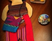 Guatemalan Gift Pack: Match Holder Wall Hang, Leather Coin Purse Key Chain, & Hand Painted Magnet
