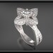 14K Gorgeous Unique Flower Diamond Engagement Bridal Wedding Ring.