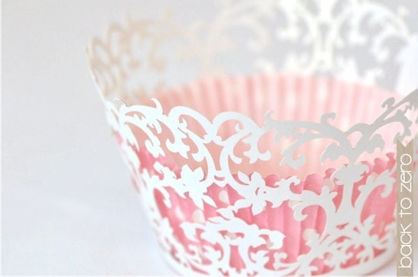 Laser Cut Lace Cupcake Wrappers - Victorian x 20
