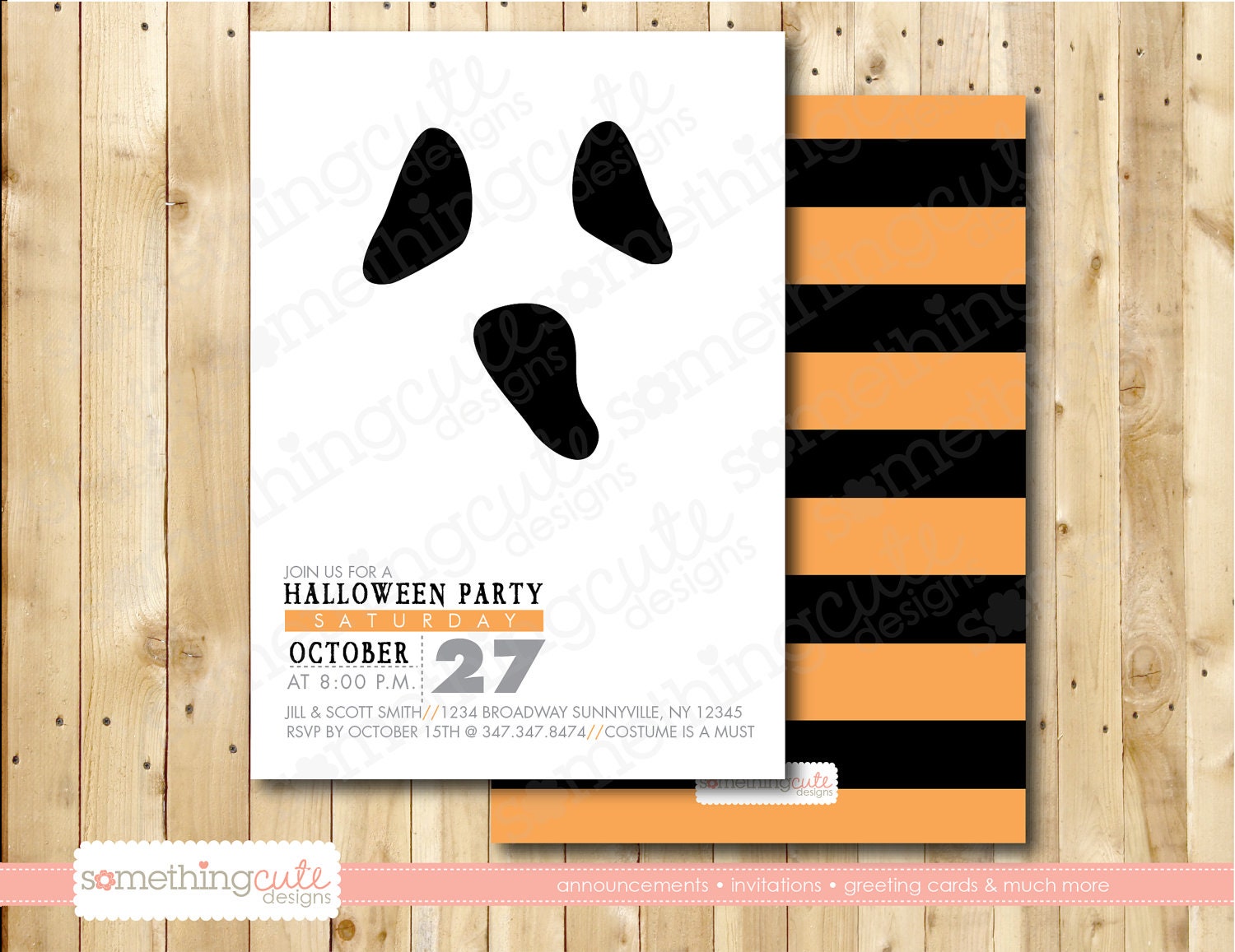 GHOST halloween party invitation digital file
