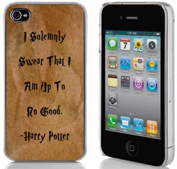 iPhone 4 or 4s Hard Case Phone Cover - I Solemnly Swear That I Am Up To No Good - Harry Potter Quote