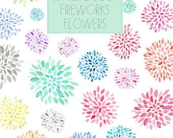 Flower Clip Art - Fireworks Flowers