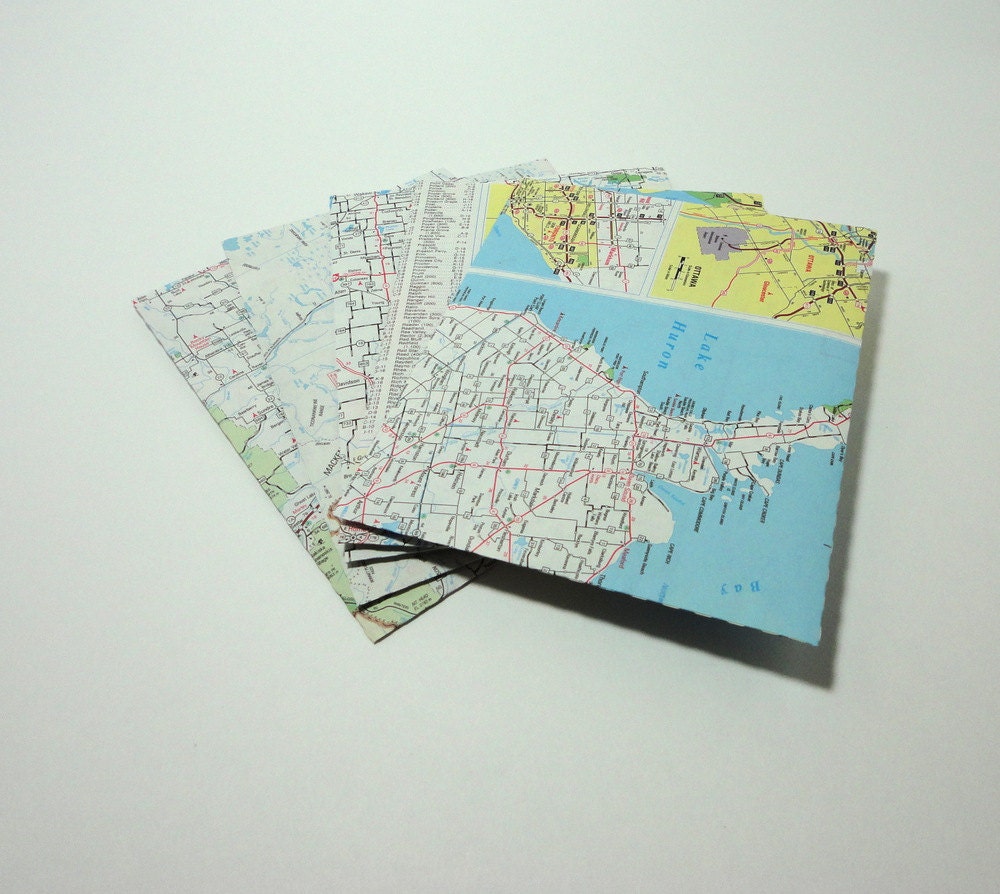 Upcycled Stationery Set - Map Il_170x135