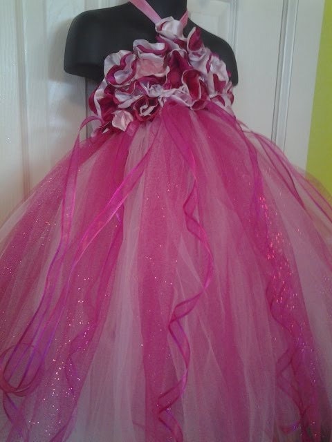 Pretty in Hot Pink Sleeping Beauty Disney Princess Aurora 12m-5T with matching hair piece.