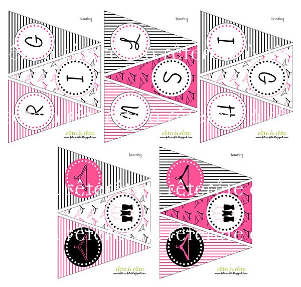 Girls Night Out -- Little Black Dress Bunting/Pennant/Banner