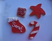 Red and White Christmas decorated cut out cookies (36)