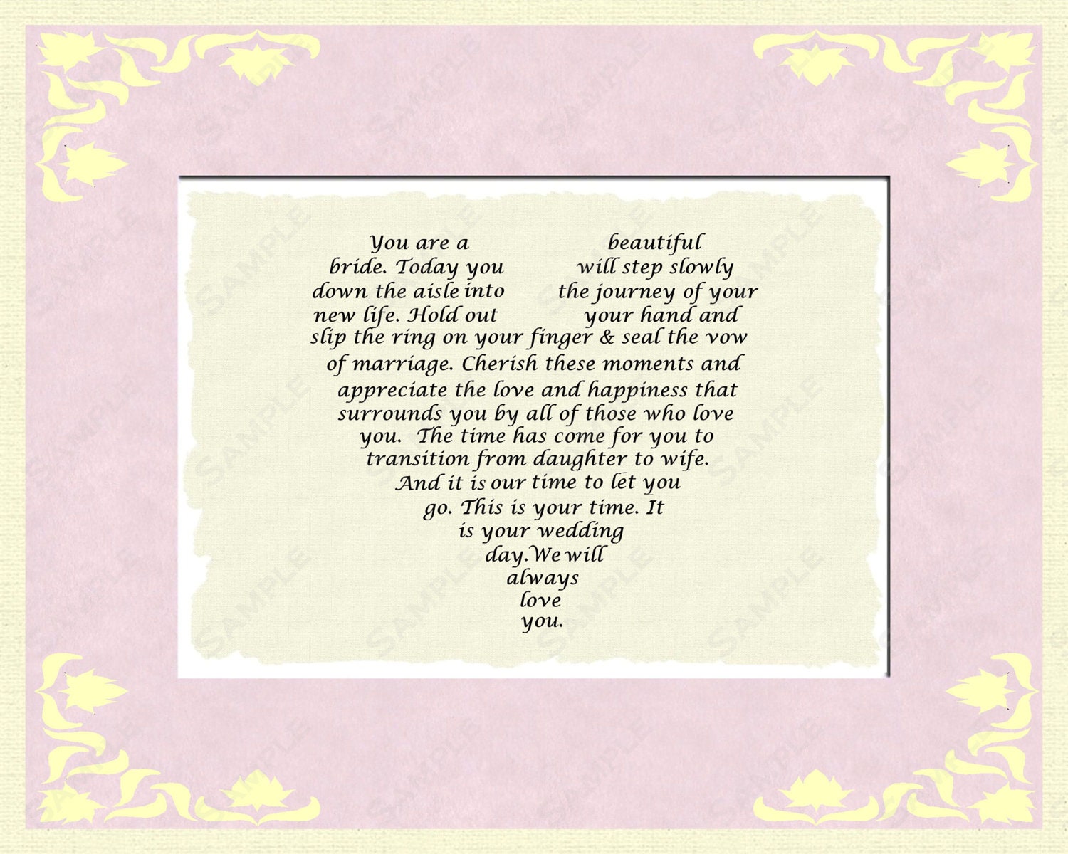 similar to Bridal Gift for Wedding Day from Mom and Dad to Daughter ...