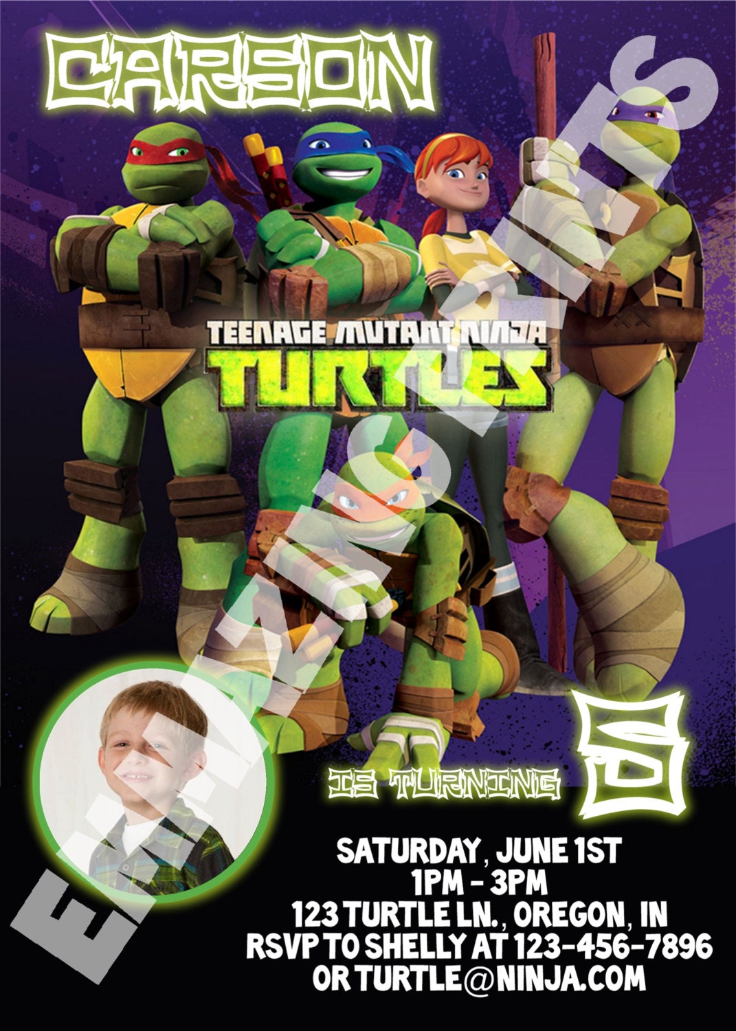 Ninja Turtles Invitations
