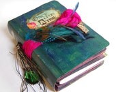 Peacock theme Wedding Scrapbook Guest Book & Photo Album With Detachable Boutonniere Pen