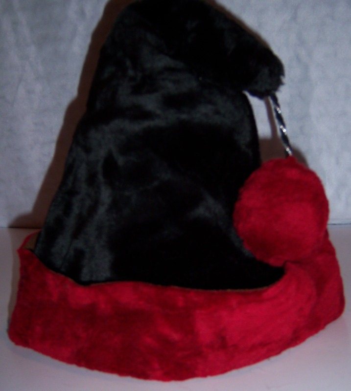 black and red christmas hat