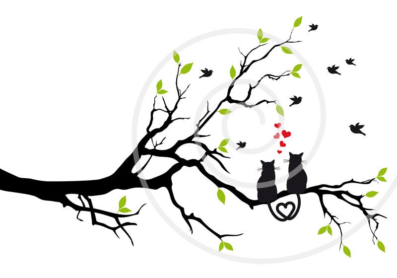 clipart cat in tree - photo #22