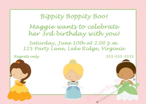 Printable Disney Princesses Inspired Birthday Invitation Il_570xn