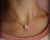 Baby Pink / Baby Blue Teacup Pendant on Silver Plated 18 Inch Curb Cable Necklace