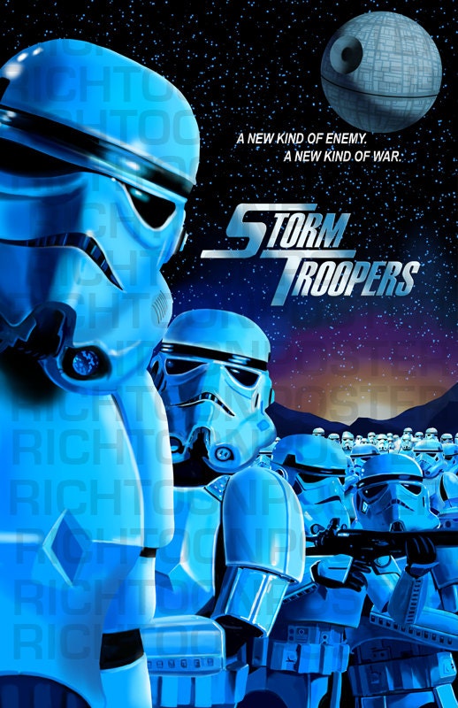 Poster Star Wars Storm Troopers Star Ship Troopers Poster Parody Digital Painting Unframed 8.5 by 11 inch Poster