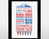 London -  Typographic Print - A3 -Celebrating the city of London