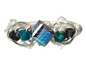Silver Ring With Blue Swarovski Crystals
