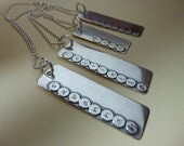 Handmade sterling silver personalized mom mother grandmother family name  metalwork dog tags. Elisa daphne Committed girls jewelry artisan 