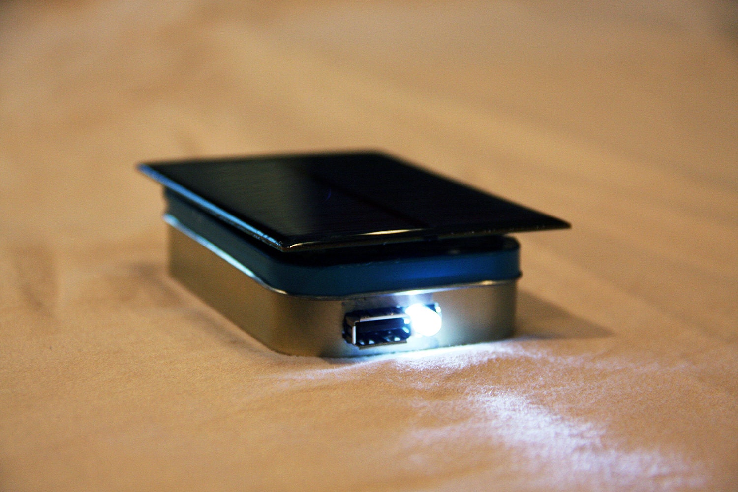 Solar Powered USB Charger With Bright White LED