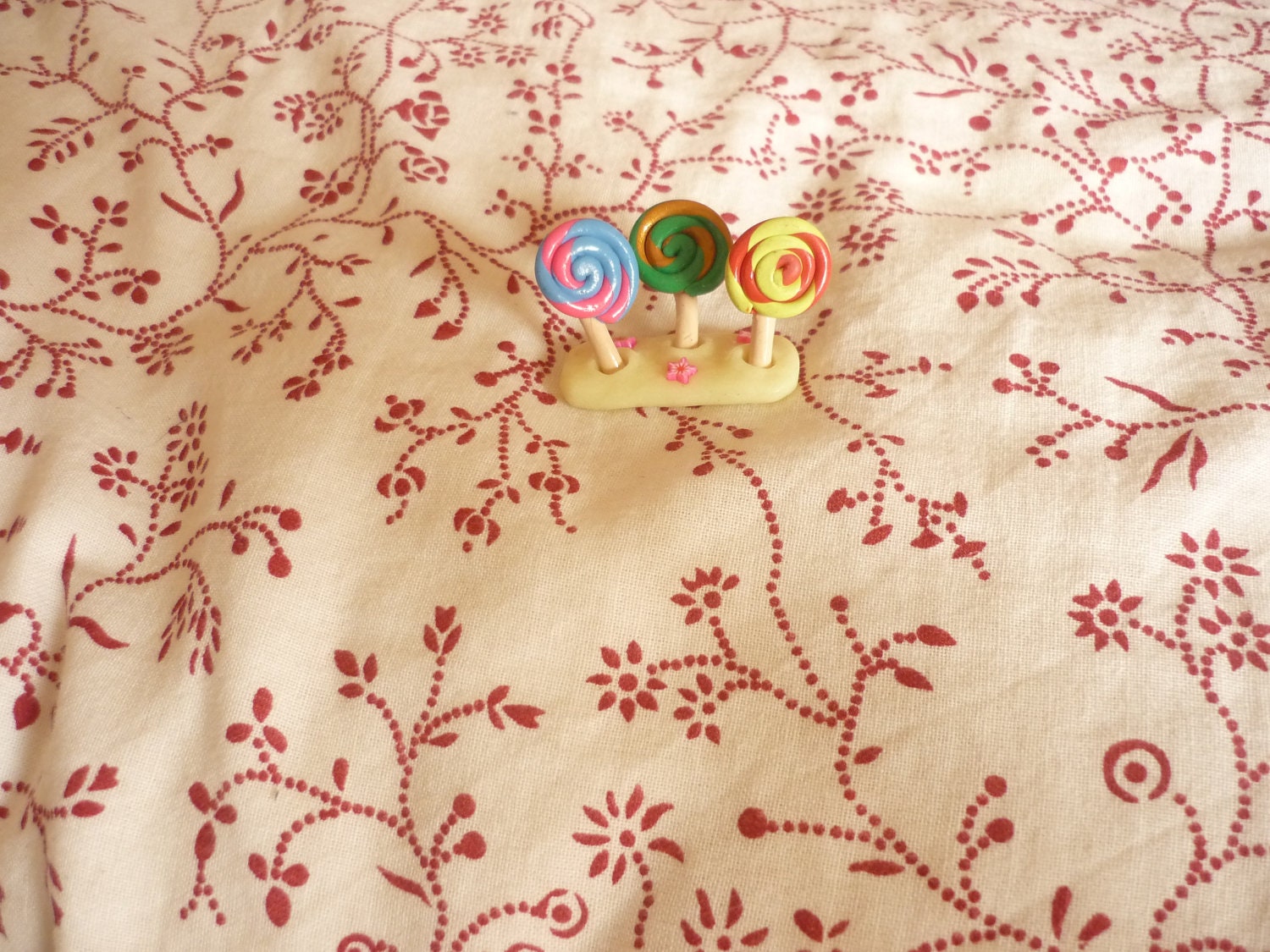Handmade polymer clay lollipop miniature
