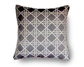Lattice Pillow Gray Trellis with insert 18X18 inch