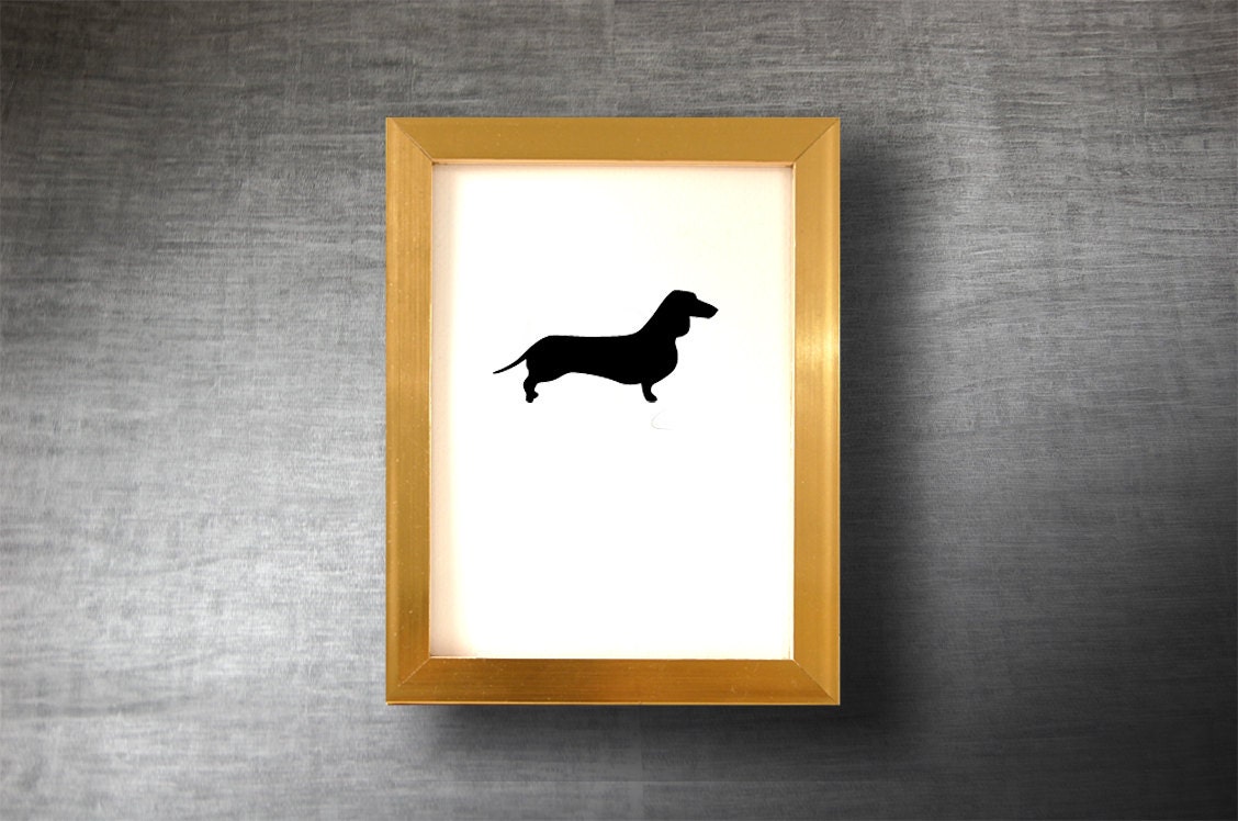 Dachshund Silhouette Wall Art 5x7 inches Hand Cut Dog Silhouette