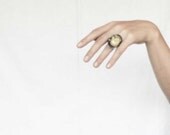mustard ring, agate ring, statement ring, cocktail ring by MARIAELA, agate ring, retro style