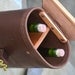 Handmade Leather Wine Caddy, Wine Tote, Wine Bag in Medium Brown