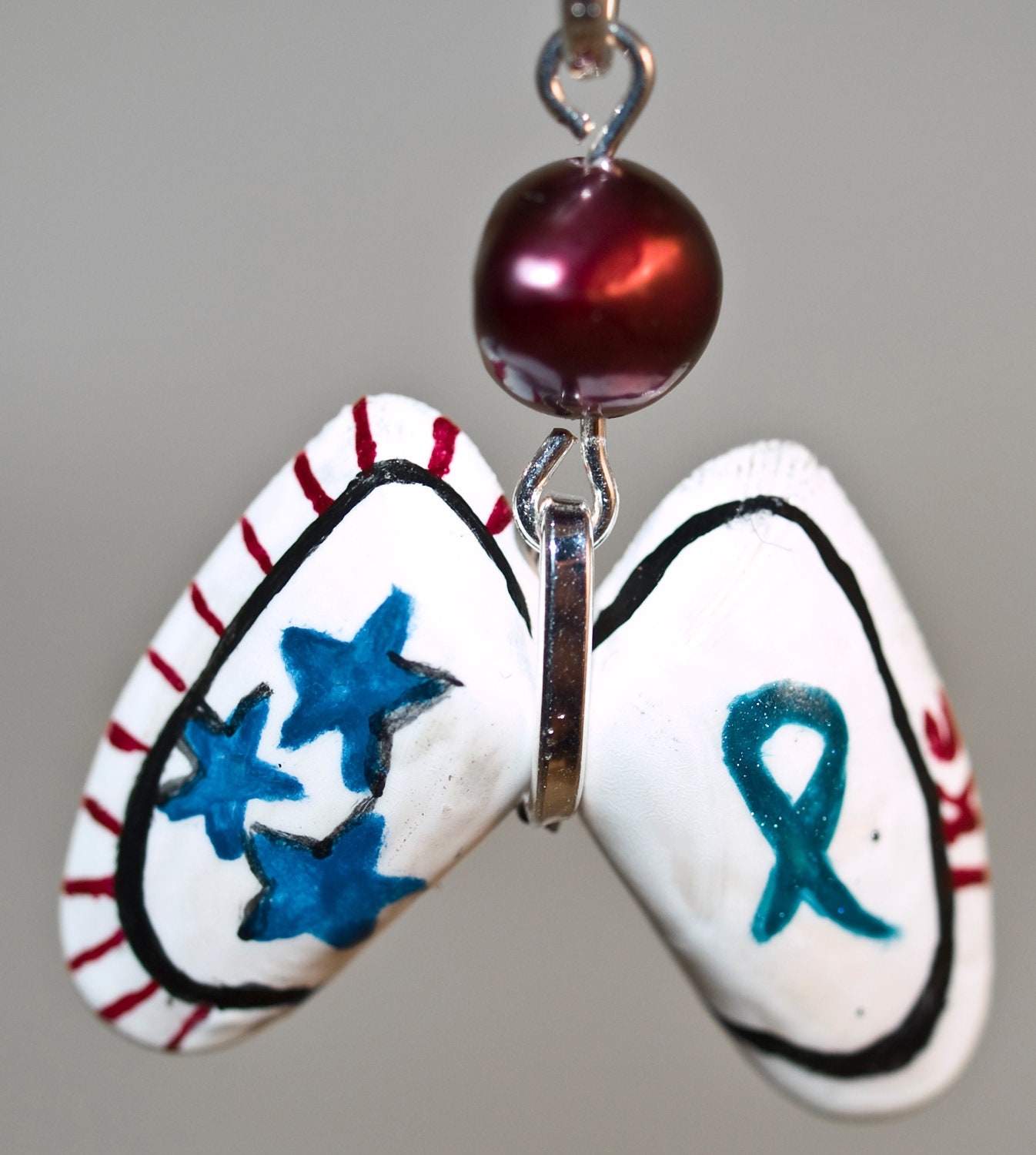 Angel for Ike Sea shell charm and sterling silver necklace