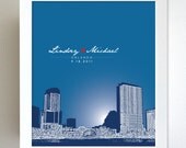 Bridal Shower Present / Orlando Florida Skyline custom present / Special Date Art Poster / Any Cityscape Available