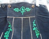 OKTOBERFEST LEDERHOSEN traditional  vintage boys lederhosen in brown velvet with piping green acorns and oak leaves