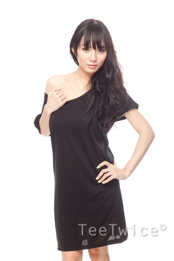 Black Tunic Dress Sweater Women Tank Top Plain T-Shirt T Shirt Cotton Shirts Size Medium Large 2-Large M L 2L