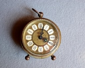 Daylight Savings SALE-Antique Miniature Alarm Clock old, German, - Limbhad