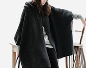 dark grey  cape Coat winter coat Autumn Woman Wool Long Knitted Coat Sweater my01 M-L - colorstore2011