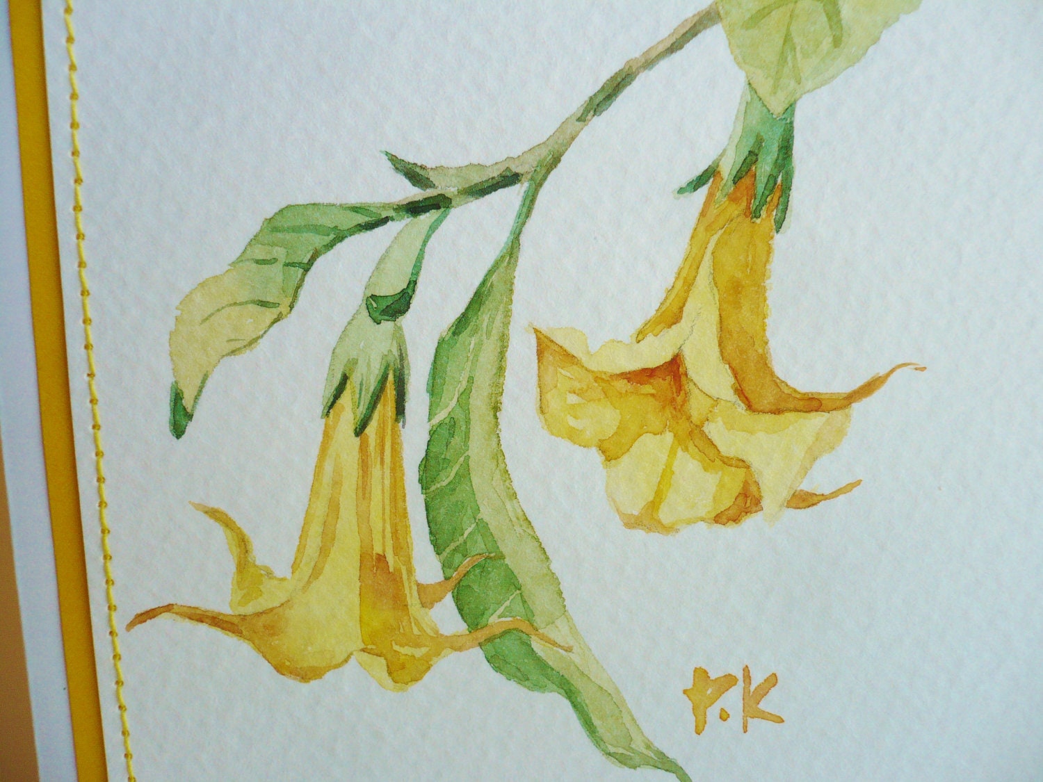 Original art / Mother's Day/ watercolor painting / greeting card / blank note card / any occasion / birthday / flower/ angels trumpet