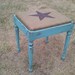 Turquoise Burlap Stool/Bench