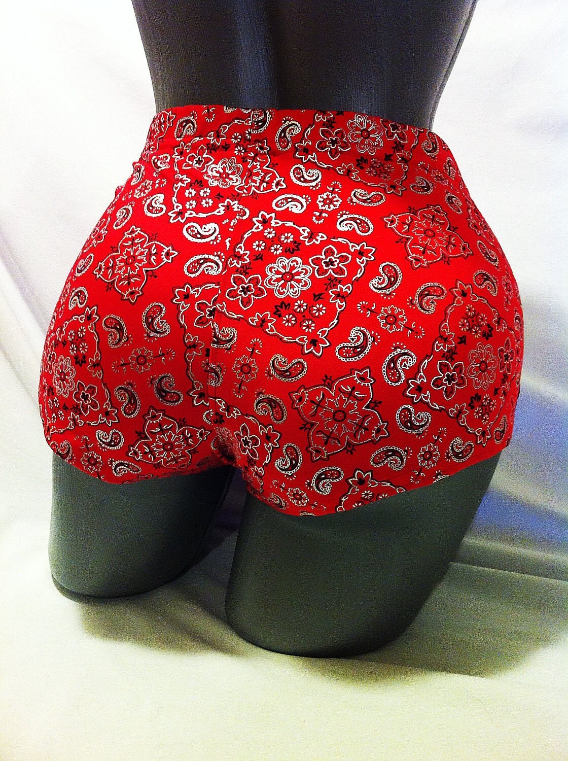 Roller Derby Booty Shorts Red Bandana Print by ArmrdRoseDerby