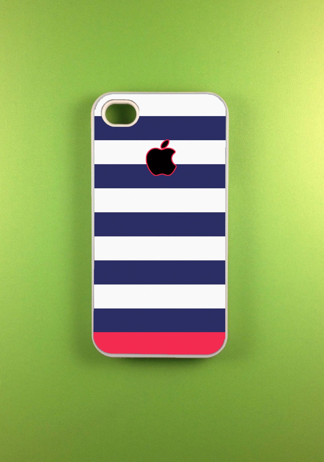 Iphone 4 Case - Blue Pink Stripes Iphone 4s Case, Iphone Case