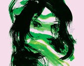 GIft For Her 8x10 illustration art print contemporary minimalism abstract expressive modern woman fashion romantic feminine