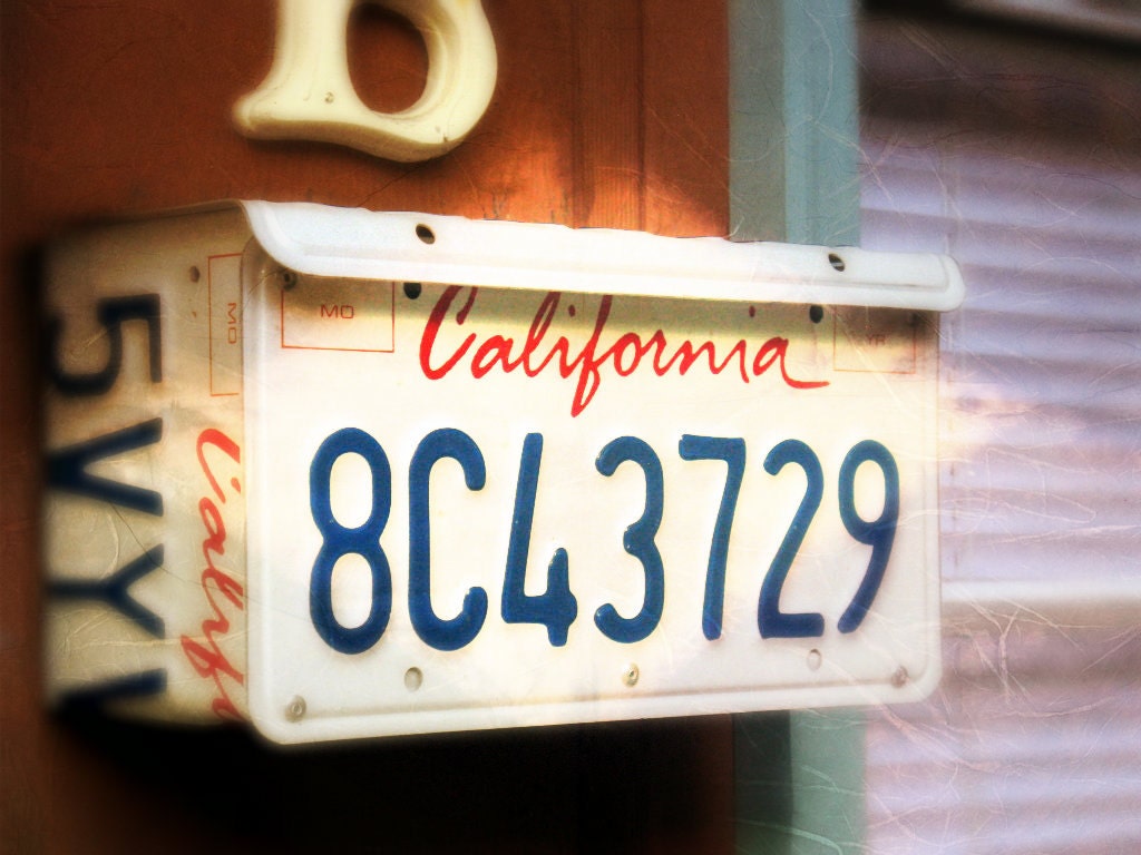 Upcycled Wall Mount California License Plate Mailbox