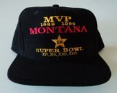 Vintage Joe Montana Super Bowl MVP LA Gear 49ers Snapback hat NFL vtg