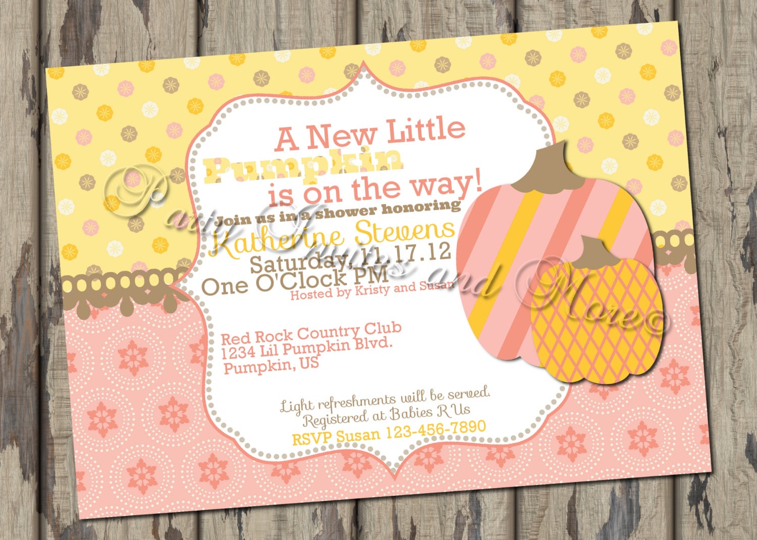 Little Pumpkin Fall Baby Shower Invitation