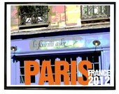 College Dorm Decor, FREE SHIPPING, Paris, France.  Pop Art Style Print of shop in Paris.