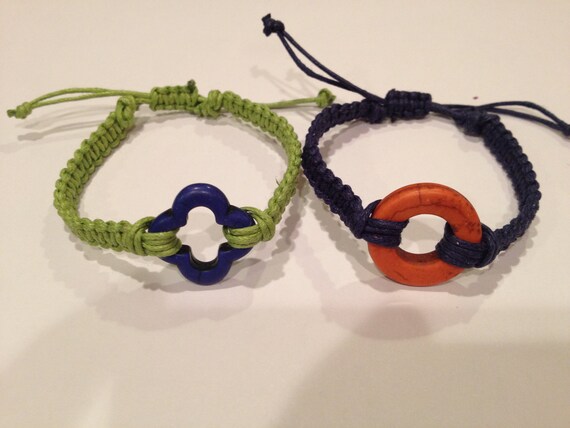 Macrame bracelets-set of two/stackable