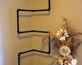 Industrial Iron Corner Bookshelf